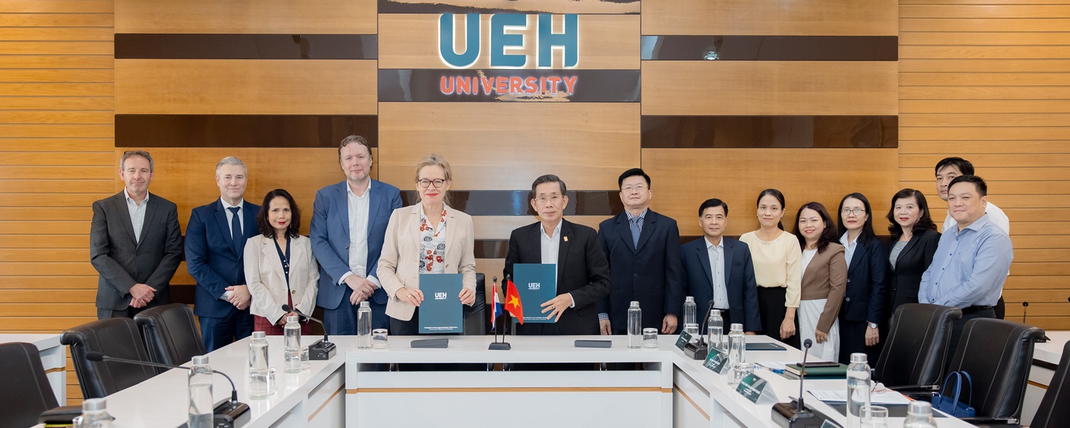 Signing ceremony of the Cooperation Agreement on student and faculty exchange program between University of Economics Ho Chi Minh City (UEH) and Saxion University of Applied Sciences, Netherlands