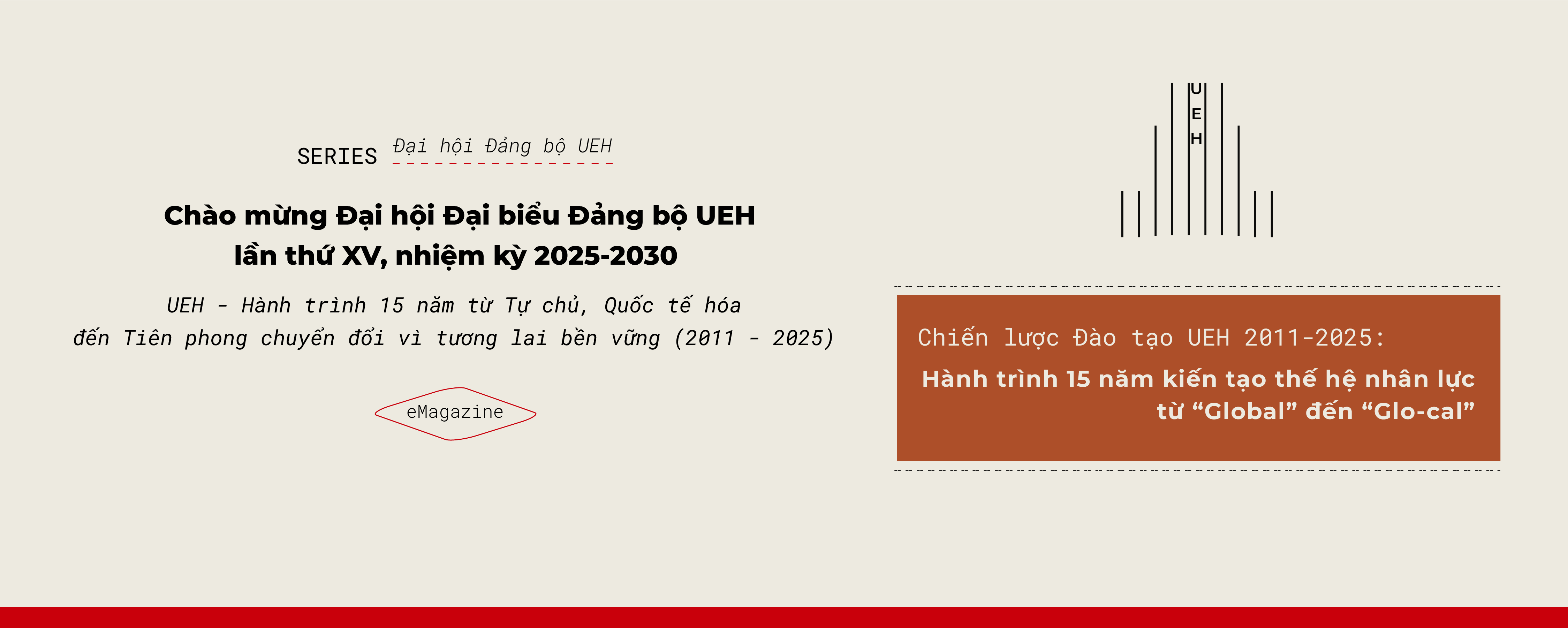 Welcome to the 15th UEH Party Congress, term 2025-2030: UEH Training Strategy 2011-2025: 15-year journey of creating a generation of human resources from "Global" to "Glo-cal"
