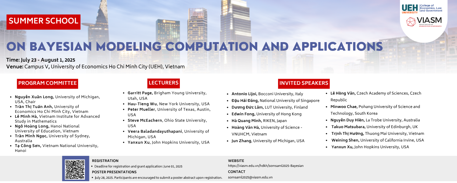 Summer school on “Bayesian modeling, computation and applications”