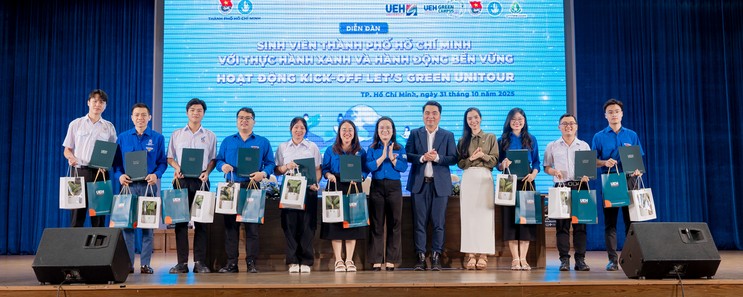 The "Ho Chi Minh City Students with Green Practices and Sustainable Action" Forum and the Kick-off of the Let's Green UniTour 2025 Project - The Beginning of a Journey to Spread UEH's Green University Model to the City's Student Community