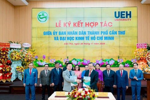 Signing Ceremony of the 2025-2030 Cooperation Agreement between UEH and Can Tho City People's Committee: Expanding Strategic Partnership for the Sustainable Development of the Mekong Delta Region

