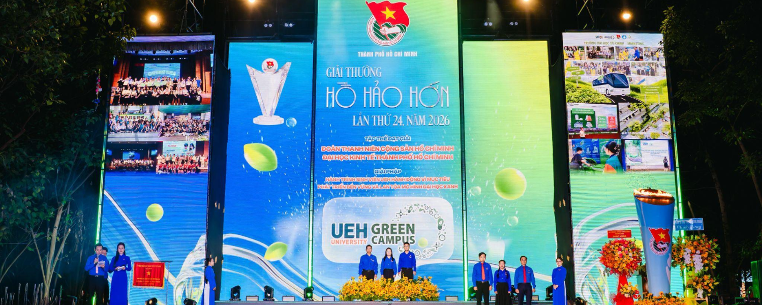 UEH Youth Union Honored with Ho Hao Hon Award 2026 for Project "UEH Students' Journey to Action for Sustainable Development Goals and Spreading the Green University Model"
