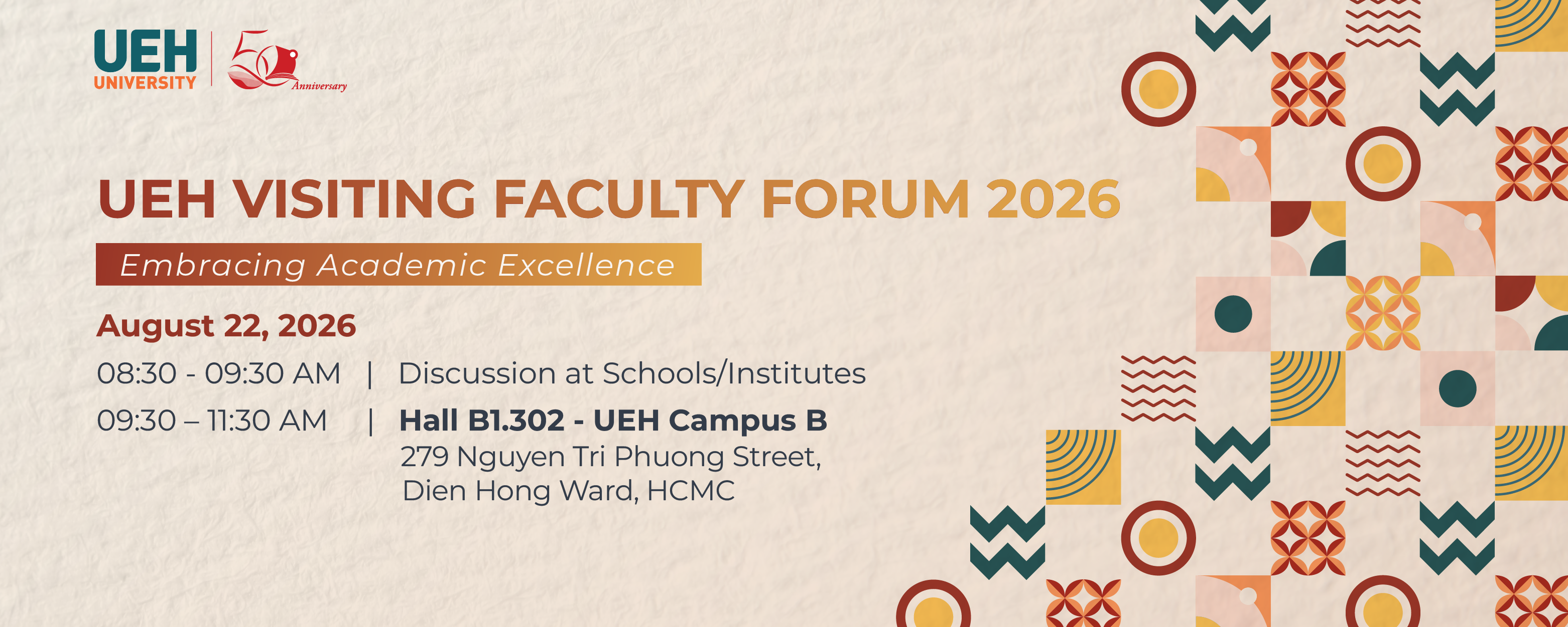 [UEH 50] UEH Visiting Lecturers Conference 2026: Connecting Knowledge, Co-Creating Values for the UEH Academic Ecosystem