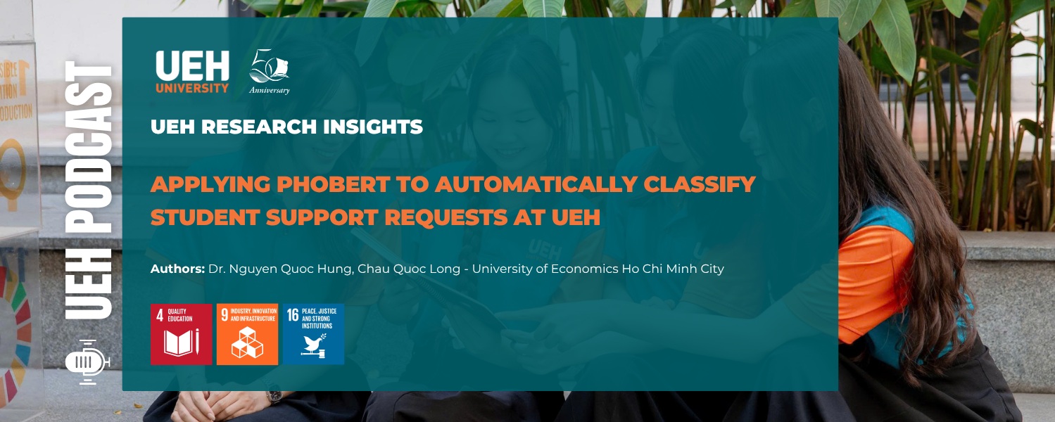 [Research Contribution] Applying PhoBERT to Automatically Classify Student Support Requests at UEH