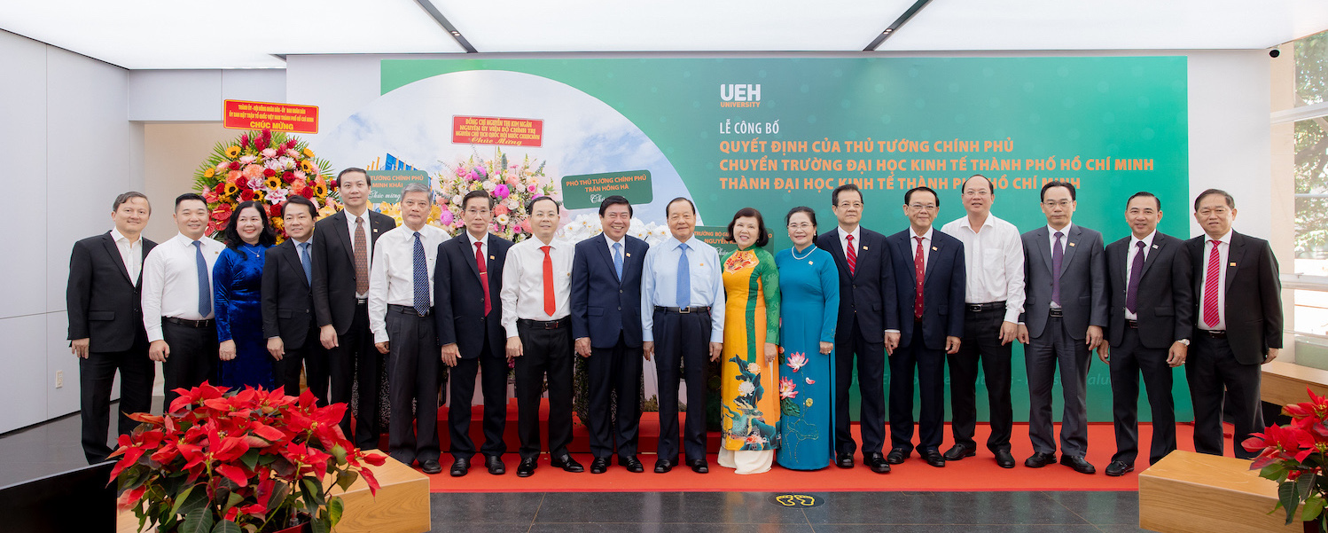 Nhìn lại những khoảnh khắc quan trọng của buổi Lễ công bố Quyết định của Thủ tướng Chính phủ chuyển Trường Đại học Kinh tế Thành phố Hồ Chí Minh thành Đại học Kinh tế Thành phố Hồ Chí Minh