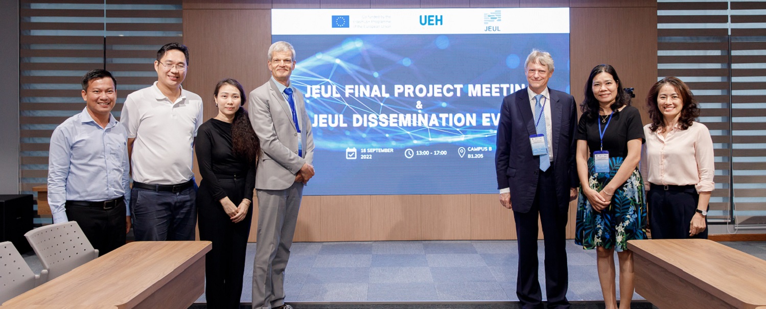 JOINT ENTERPRISE UNIVERSITY LEARNING: University of Economics Ho Chi Minh City took part in the closing meeting of JEUL, an Erasmus + Project