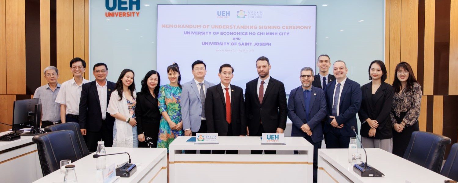 Memorandum of Understanding (MOU) signing ceremony between University of Economics Ho Chi Minh City (UEH) and University of Saint Joseph  (USJ), Macau

