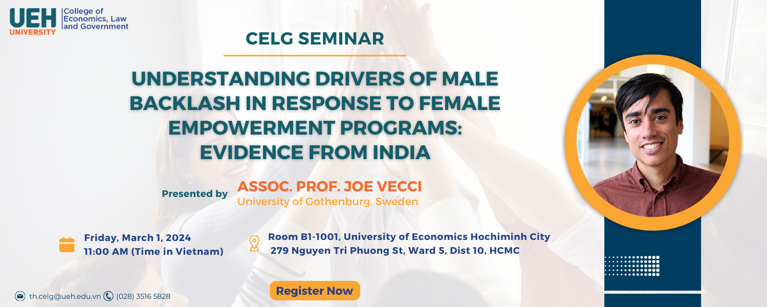 [CELGS-01/03/2024] Understanding drivers of male backlash in response to female empowerment programs: evidence from India


