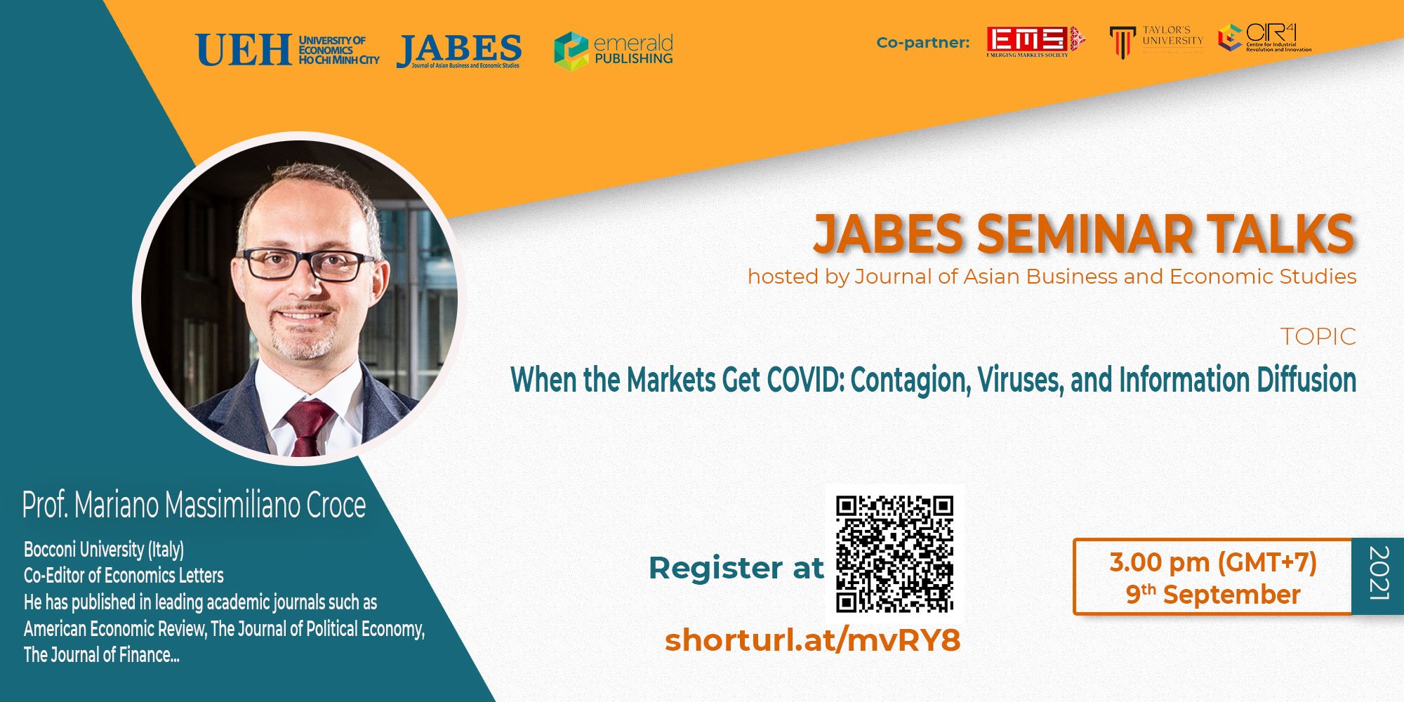 JST September 2021 with the topic: “When the Markets Get COVID: Contagion, Viruses, and Information Diffusion?”