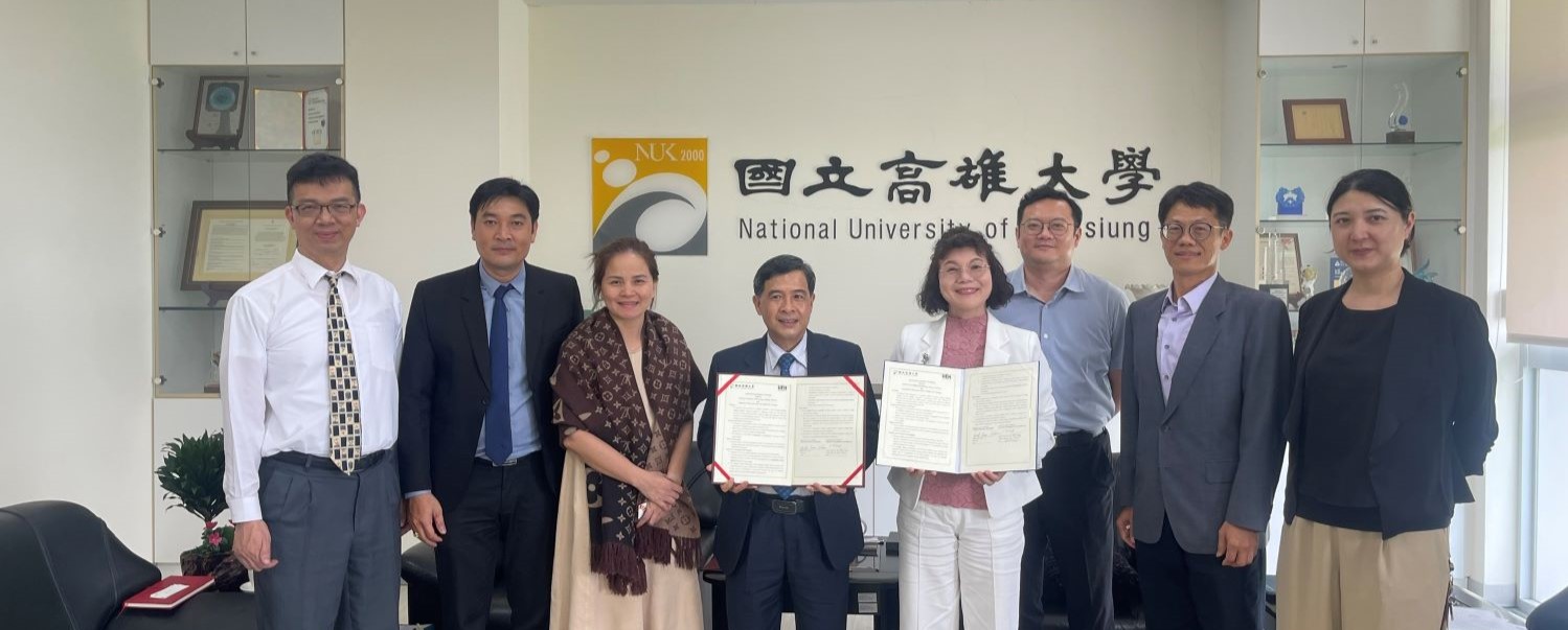 Agreement of student exchange signing ceremony between College of Business UEH and National University of Kaohsiung (Taiwan)