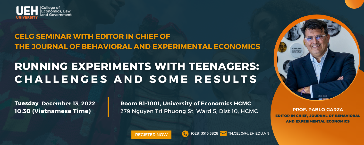 CELG Seminar with editor in chief of the journal of behavioral and experimental economics