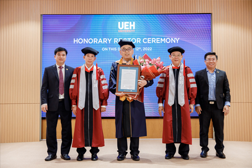 The Honorary Doctor Conferment, Honorary Rector Appointment Ceremony Of UEH College Of Technology And Design For Dr. Park Young June - Former Vice Minister of Ministry of Knowledge Economy, The Republic of Korea And School Of Media Design's Launching Event - "Transforming For Sustainability"