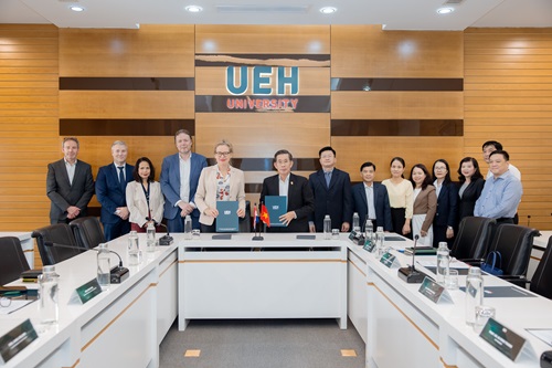 Signing ceremony of the Cooperation Agreement on student and faculty exchange program between University of Economics Ho Chi Minh City (UEH) and Saxion University of Applied Sciences, Netherlands