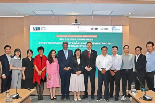 MOU Signing Ceremony between the College of Business UEH and Swiss Tourism for Sustainable Development Project in Vietnam
