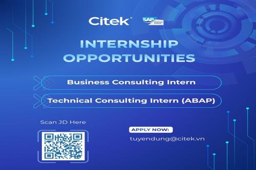 [CHƯƠNG TRÌNH TUYỂN DỤNG THỰC TẬP SINH SAP 2026] 
KHỞI ĐẦU SỰ NGHIỆP CÙNG ĐỐI TÁC PLATINUM CỦA SAP TẠI VIỆT NAM.
