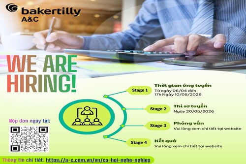  Cơ hội việc làm 2026 tại Baker Tilly A&C - Tuyển dụng Trợ lý Kiểm toán và Trợ lý Tư vấn