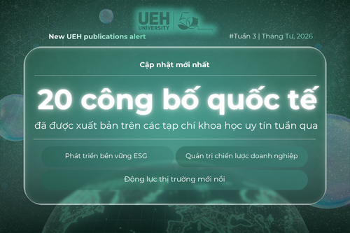 New UEH Publications Alert (Tuần 3 - Tháng 04/2026): Khẳng định năng lực nghiên cứu liên ngành từ tài chính, tâm lý học đến công nghệ y sinh
