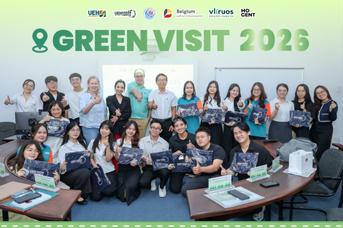 UEH Welcomes Delegates from Quy Nhon University and HOGENT University of Applied Sciences and Arts to Explore the Living Lab UEH Green Campus Model