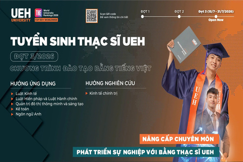 Khoa Kế toán thông báo tuyển sinh đào tạo trình độ Thạc sĩ đợt 3 năm 2026: Chương trình tiếng Việt 