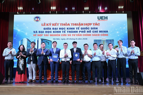 UEH Co-Hosts National Scientific Conference "Innovating Vietnam's Development Model to Meet the Demands of the New Era" and Signs Public Policy Research and Advisory Cooperation Agreement with NEU