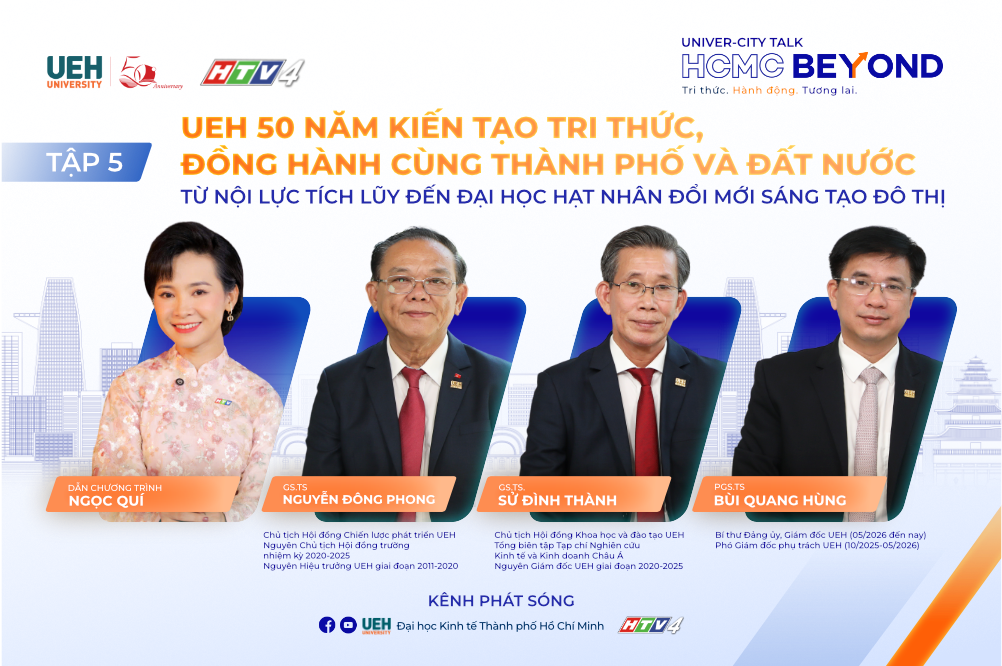 [HCMC Beyond - Thành phố chuyển mình] Đón xem Tập 5 - Số đặc biệt: Lần đầu tiên ba thế hệ lãnh đạo UEH cùng chia sẻ hành trình 50 năm kiến tạo tri thức